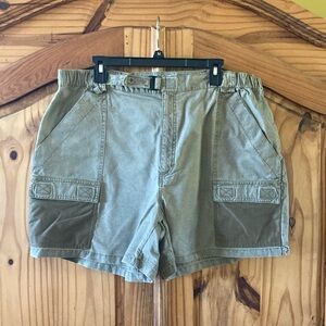 Men Columbia PFG tan green cargo shorts size XL
